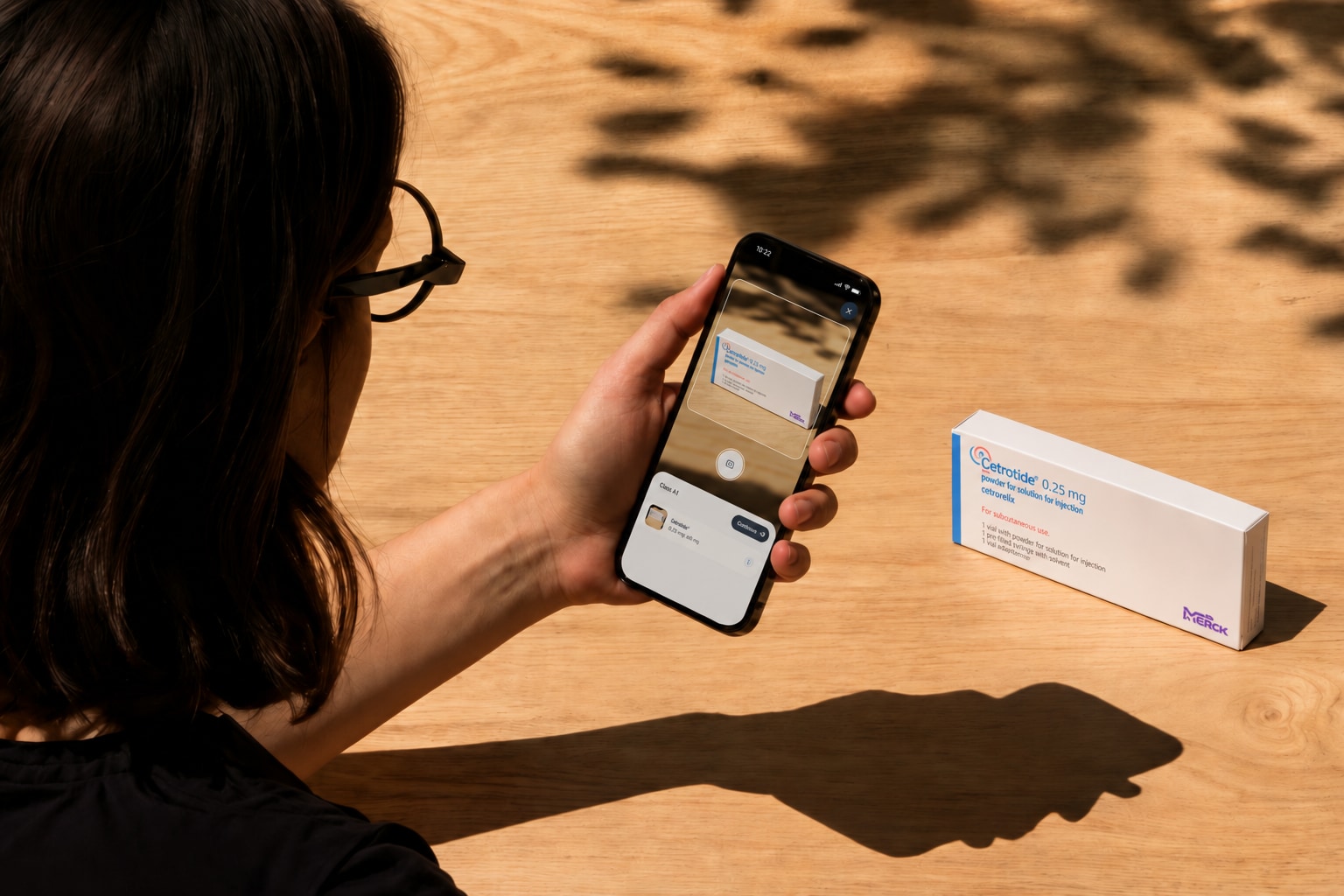 A patient scanning a fertility medication box with the Berry app