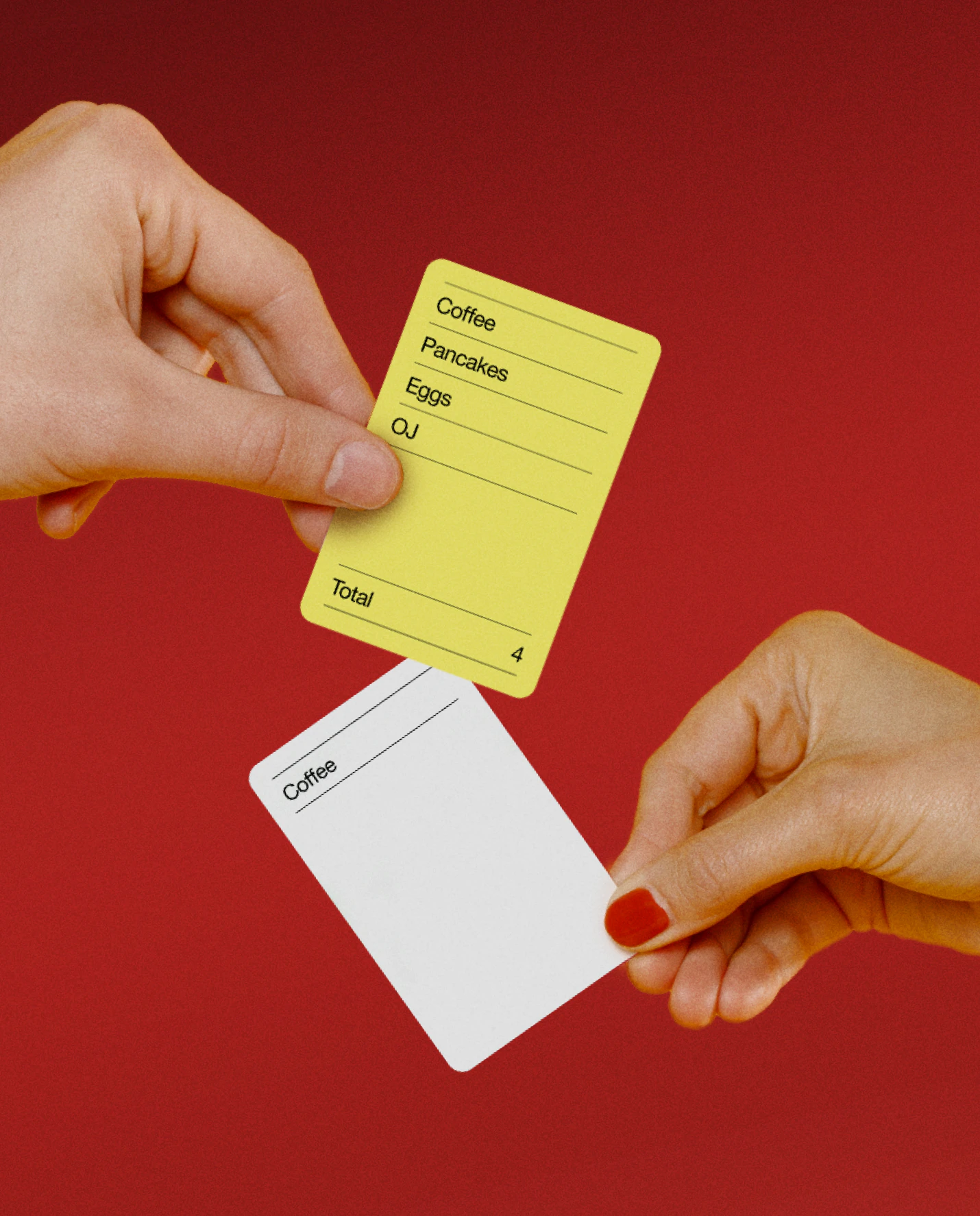 Two players holding Bad Chef order cards
